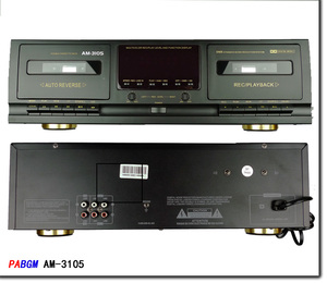 商用立体声双卡座盒式老式磁带录放音机 ；立体声双向放音