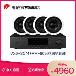HiVi惠威VX6-SC吸顶音响天花喇叭嵌入式吊顶无线广播系统套装音箱