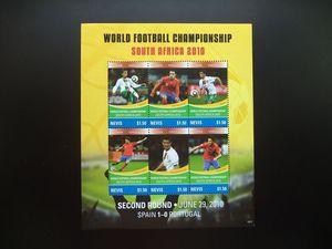 尼维斯邮票 2010年 南非足球世界杯  全新小全张 71