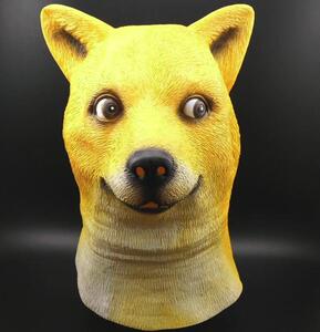 shiba inu doge dogs mask 柴犬乳胶面具秋田犬面具狗头头套面具