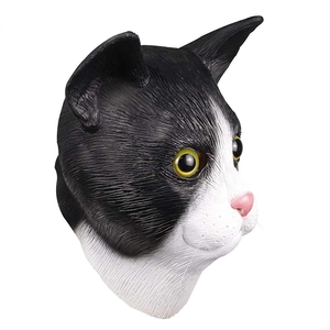pet head mask 黑猫乳胶头套面具猫头喵星人大脸猫舞会表演道具