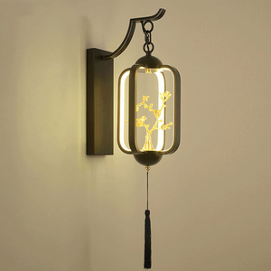 新中式过道壁灯中国风梅花鸟禅意led客厅走廊艺术灯饰鸟装饰灯具