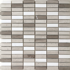 灰白石材马赛克墙贴天然大理石灰木纹腰线吧台边框卫生间浴室瓷砖