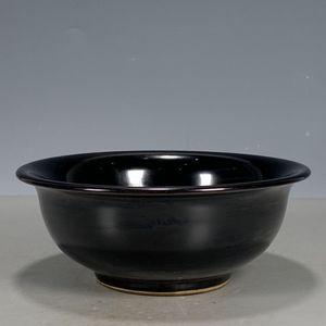 古董瓷器大明万历年制黑釉碗古玩杂项收藏瓷器老物件