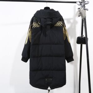 boylondon21s冬季新款战神刺绣翅膀中长款羽绒服男女宽松保暖外套