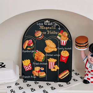 美式快餐冰箱贴立体仿真汉堡炸鸡薯条装饰贴饰食玩磁吸展示铁板