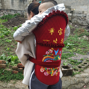 传统双肩小孩子背扇贵州宝宝老式绣花背带护头背被婴儿外出云南