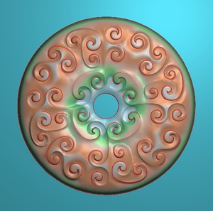 圆形祥云平安扣精雕图浮雕灰度电脑雕刻jdp玉雕仿古云纹玉璧挂件