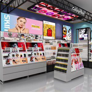 美容院产品柜摆件美甲柜子展示柜彩妆柜台落地储物柜化妆品店货架