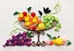 衍纸画材料包水果盘 大幅衍纸作品成品 初学者简单教程手工纸艺