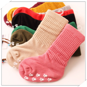 纯棉女童堆堆袜韩版儿童袜子  精梳棉中高筒长袜 全棉 防滑宝宝袜