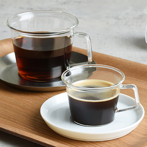 日本进口Kinto耐热玻璃杯把手杯咖啡杯水杯茶杯可洗碗机饮料杯子