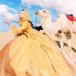 适合去三亚旅行海边拍照好看的衣服敦煌沙漠长裙子旅游度假连衣裙