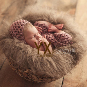 高端摄影纯羊毛毯子 新生儿摄影儿童长毛背景宝宝垫子道具主题