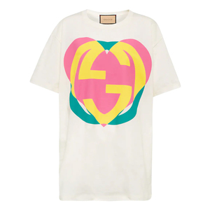 【deluxe】gucci古奇 22ss 女士 双g心形印花短袖棉质t恤 615044x