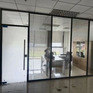 厂南通双面钢化玻璃门玻璃隔断墙带百叶办公会议室全景铝合金高库