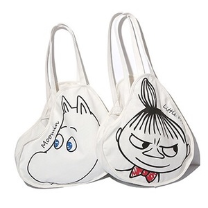 亚美 littlemy 姆明 moomin 白色帆布大挎包 购物袋