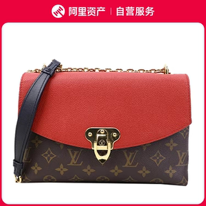 99新lv路易威登saint placide老花拼红色皮传奇信封包芯片款女包