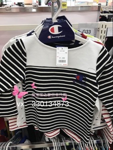 现货 日本采购Champion 冠军系列儿童长袖T恤套头卫衣 彩条纹多款