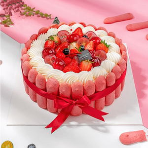 仟吉蛋糕配送武汉同城 新鲜奶油水果生日蛋糕送朋友生日祝福喜庆