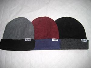 NEFF对比色翻边滑雪帽毛线帽冷帽针织帽嘻哈帽套头帽时髦皱