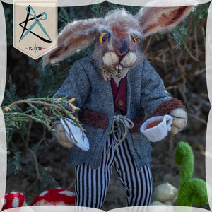 三月兔 柴郡猫 羊毛毡 玩偶 成品 摆件 纯手工 爱丽丝梦游仙境