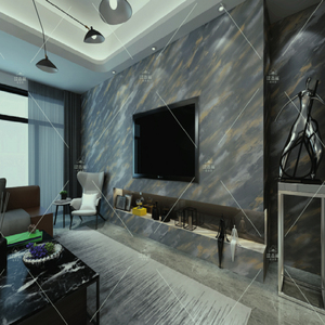 绿森林硅藻泥8平方仿石材电视背景墙