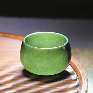 新疆和田玉茶杯薄胎青玉茶具精致中式纯色复古风85ml主人杯耐高温
