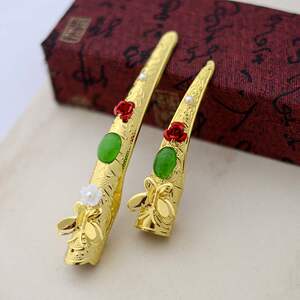 景泰蓝延禧攻略如懿传护甲套宫廷古风慈禧清朝假长指甲套电泳保色