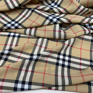 进口弹力雪纺巴宝莉格纹布薄不透欧美大牌经典格子衬衫连衣裙面料