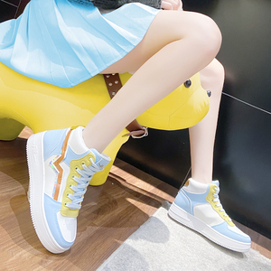 甜美日系高帮小白鞋女学院风少女板鞋jk文艺森系女鞋春秋运动鞋子