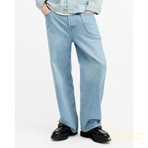 英国代购直邮 ALL SAINTS 24年新款 复古水洗 阔腿牛仔裤 男裤