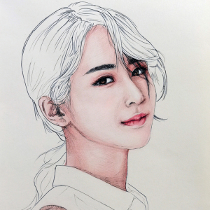 素描画像定制头像手绘水彩淡彩钢笔代画彩铅肖像人物钢笔名万字画