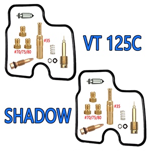 SHADOW VT125C JC31化油器修理包配件 VT125摩托车浮球配件