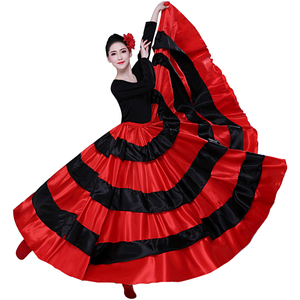 西班牙斗牛舞蹈裙肚皮舞裙子大摆裙开场舞表演服装演出服拉丁裙子