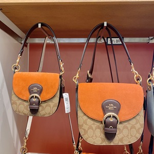 磊哥美国直邮 coach/蔻驰女士奥莱 kleo 单肩斜挎包磁扣马鞍包