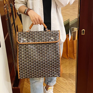 国现灰色 goyard戈雅 saint leger 可折叠双肩包书包男女款手提包