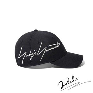 yohji yamamoto山本耀司侧边签名大标刺绣棒球帽遮阳弯檐男士帽子