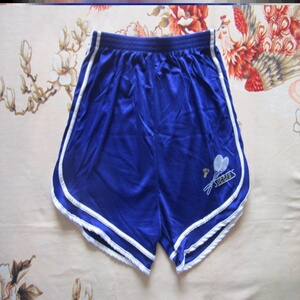 80年复古蓝白条运动裤短裤兵乓裤肥佬裤怀旧国潮年代70中老年白线