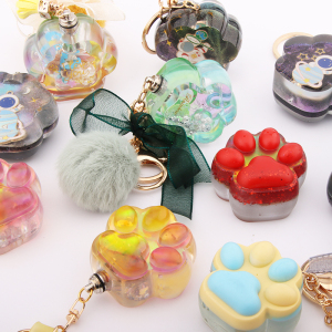 巧巧diy水晶胶 猫爪滴胶成品钥匙扣diy手作创意手工滴胶挂件