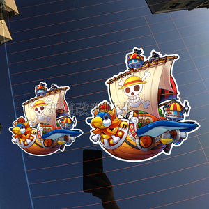 海贼王帆船卡通动漫画贴 车尾盖划痕贴纸 后档车尾贴画车身尾贴花