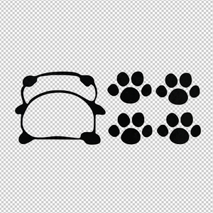 汽车贴熊猫脚印