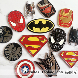 满48元包邮漫威超级英雄标志超人蜘蛛侠钢铁侠美国队长金属冰箱贴