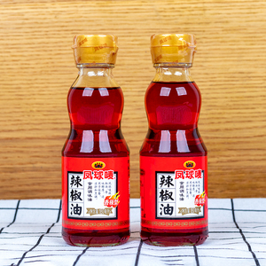 凤球唛辣椒油180ml*2瓶装香辣型家用凉拌火锅油碟调味上色红油