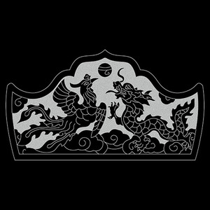 墓碑龙凤线雕图