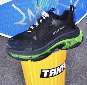 【途中】巴黎世家 balenciaga sneaker triples 黑绿气垫老爹鞋男