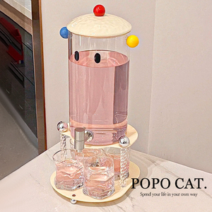 多巴胺圆球冷水壶创意水壶套装饮料桶带龙头大容量凉水壶杯具套装