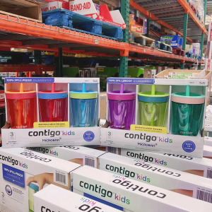【美国直邮】contigo康迪克冷萃吸管杯子防漏儿童随手杯三支装