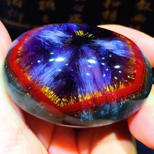 天然极光23紫钛晶天眼达碧兹吊坠星光效应眼型明显可镶嵌戒面项坠