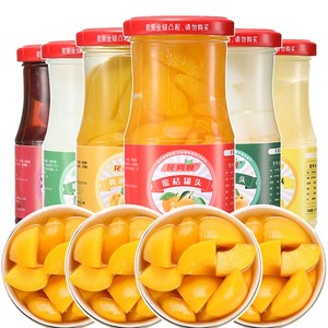 新鲜水果罐头橘子黄桃什锦糖水休闲零食正品玻璃瓶整箱混合装小罐